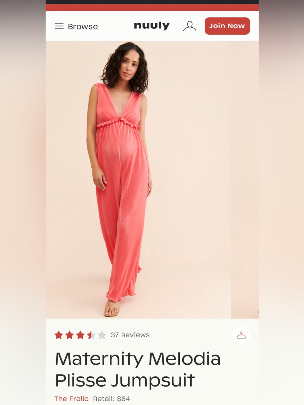 Women's maternity  Pink Pleated Wide-Leg Jumpsuit